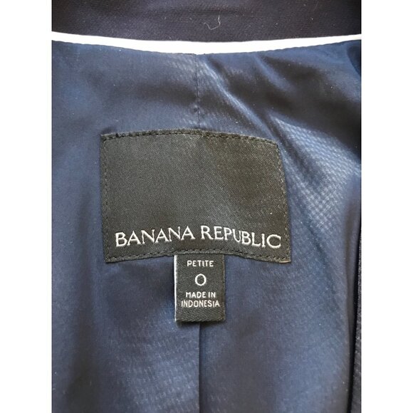 Banana Republic Navy Single Button Front Blazer Size 0 - Picture 7 of 8